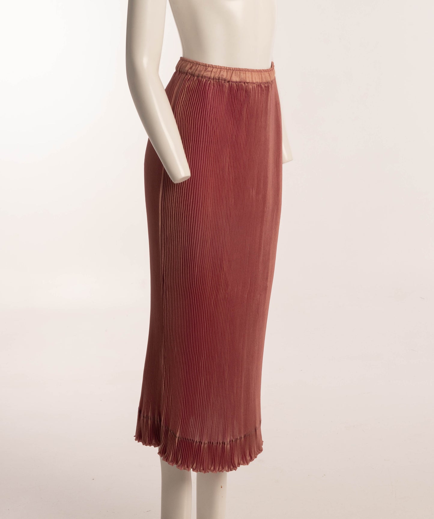 Lilith Iridescent Pink Pleated Long Skirt