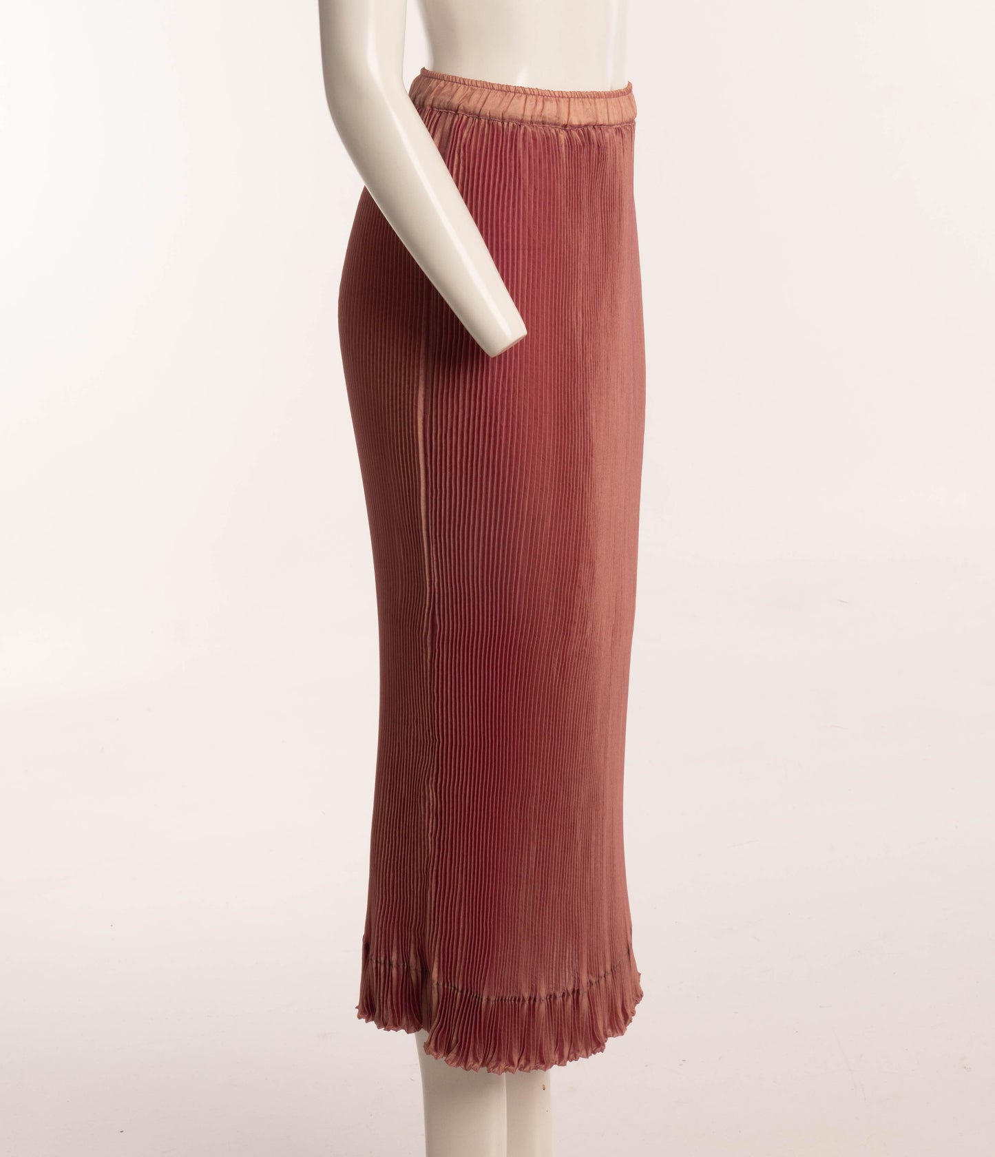 Lilith Iridescent Pink Pleated Long Skirt