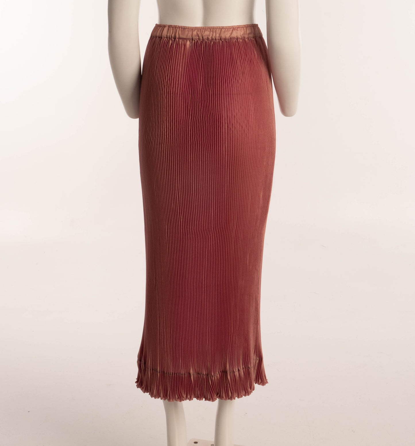 Lilith Iridescent Pink Pleated Long Skirt