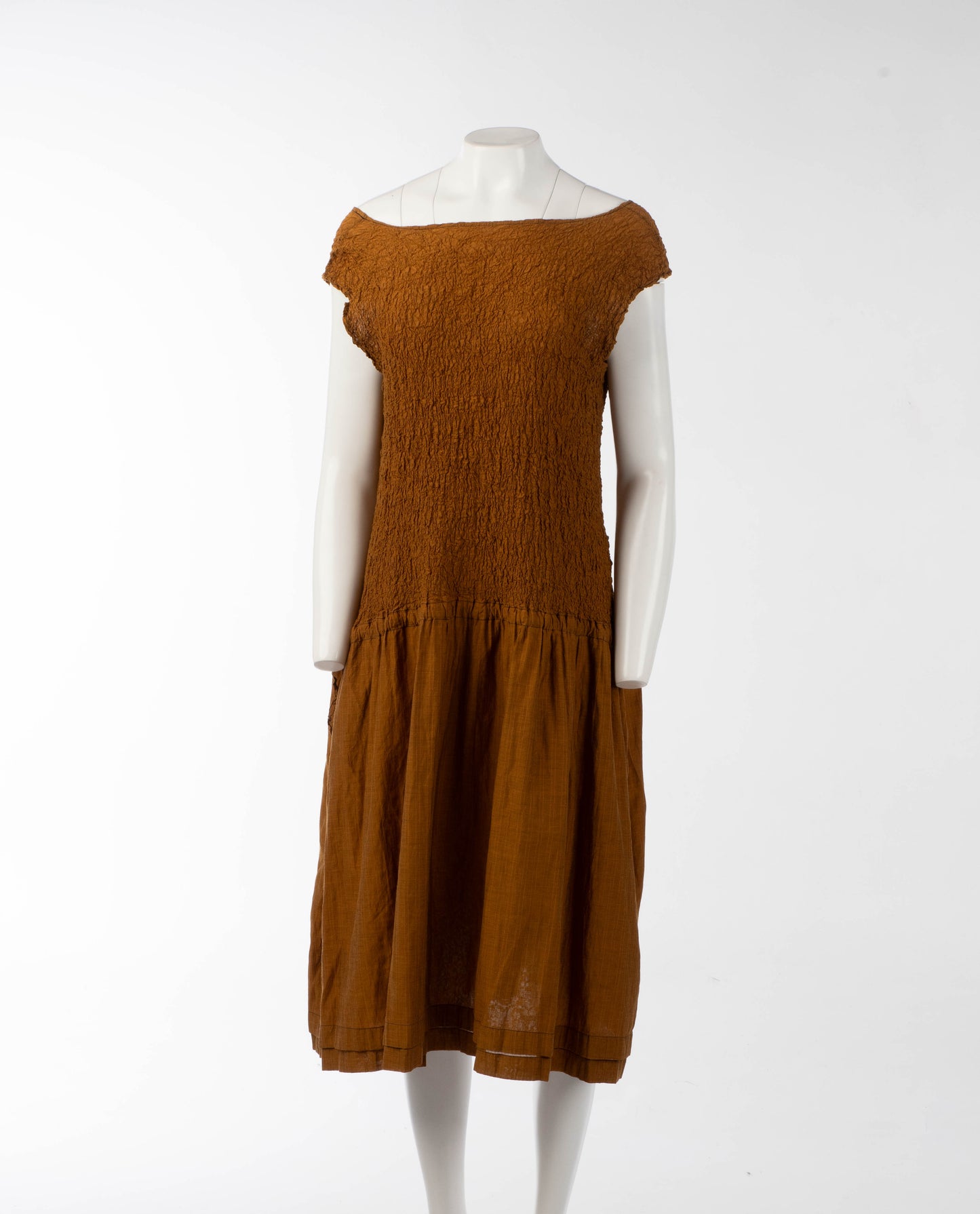 Issey Miyake ME Crinkle Pleated Brown Dress