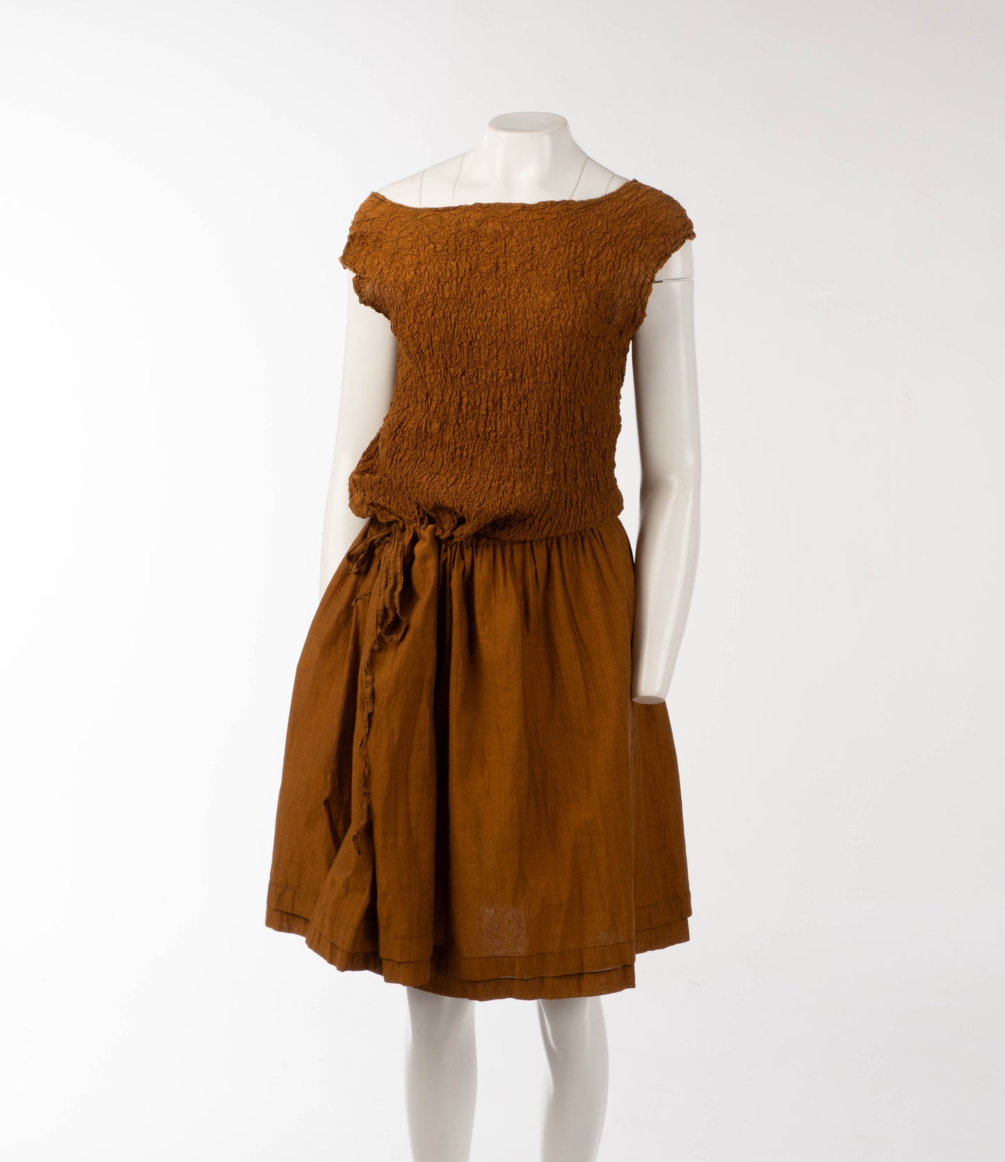 Issey Miyake ME Crinkle Pleated Brown Dress