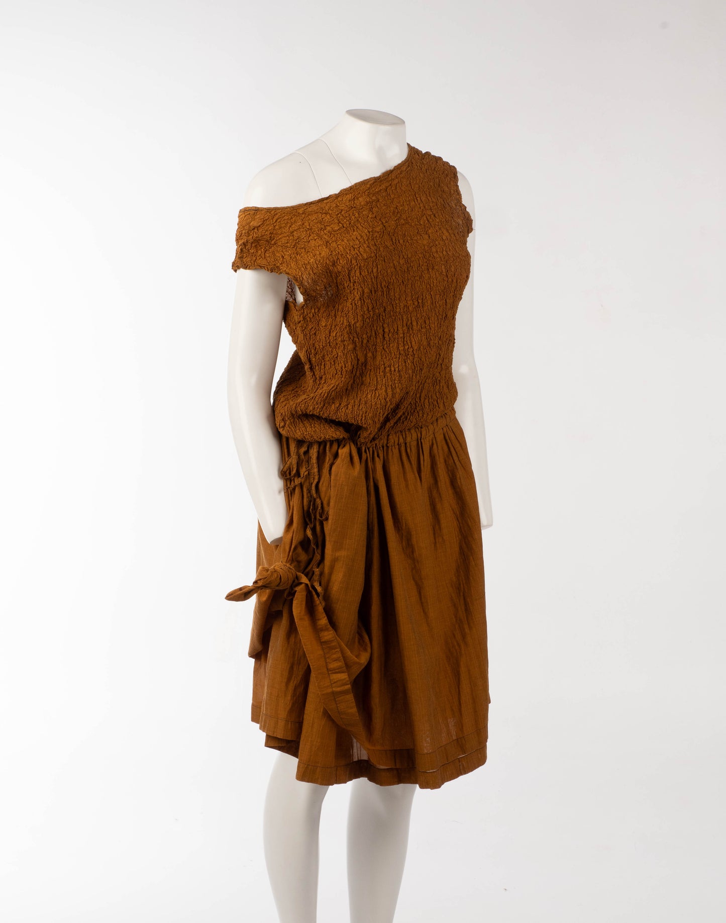 Issey Miyake ME Crinkle Pleated Brown Dress