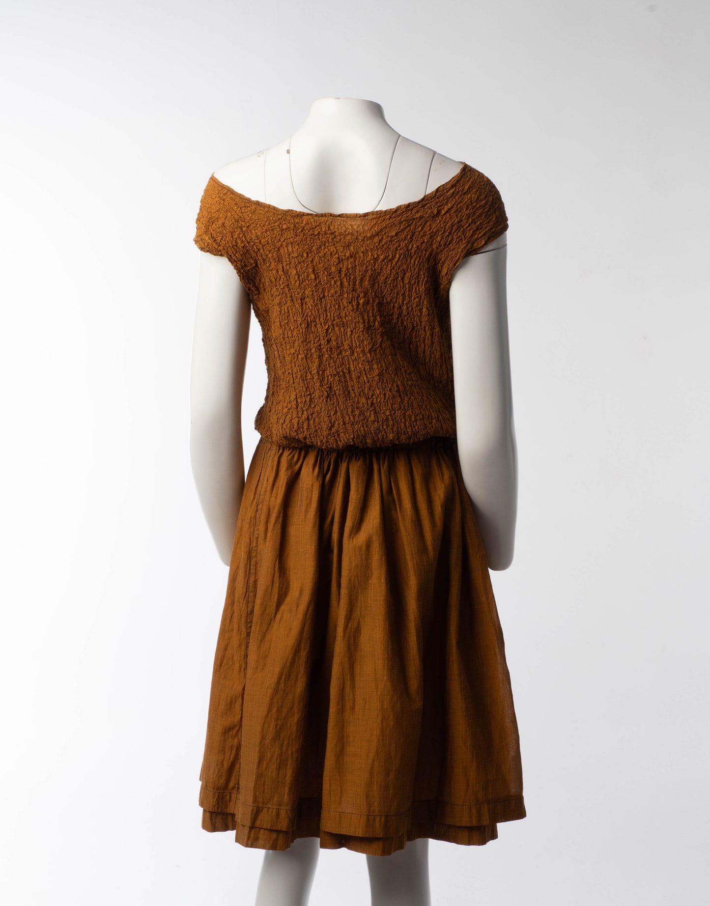 Issey Miyake ME Crinkle Pleated Brown Dress