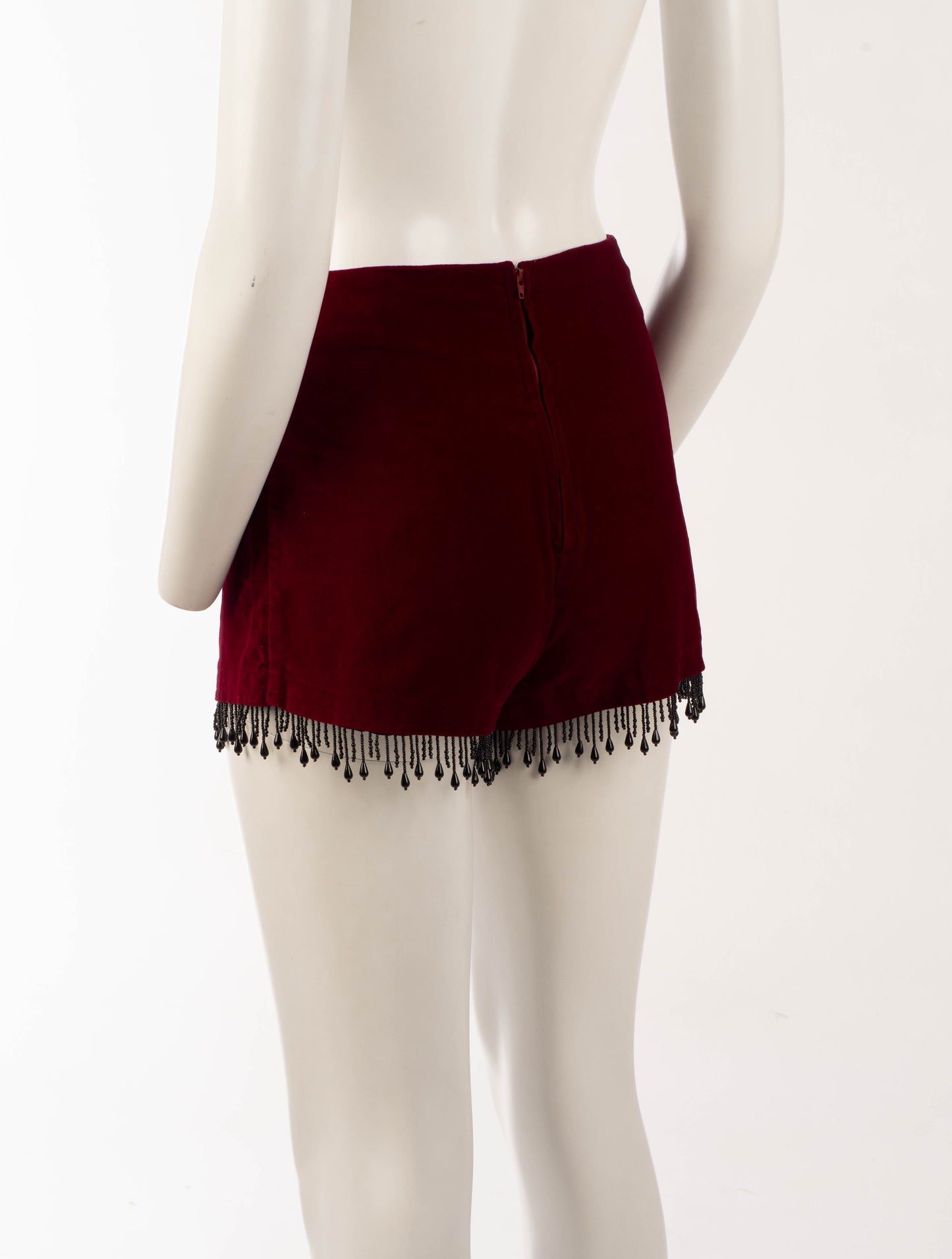 PX London Velvet Hotpant with Black Bead Detail