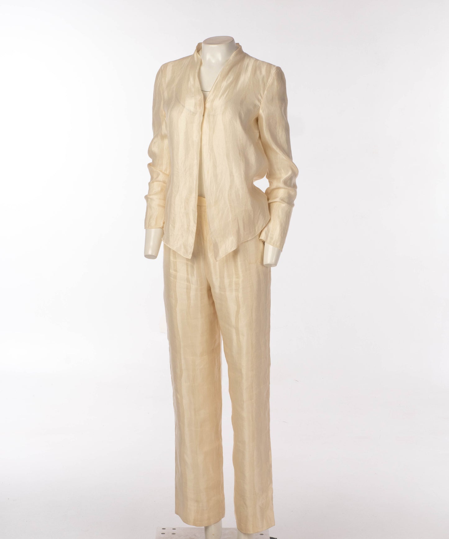 Giorgio Armani Cream Silk Linen Suit