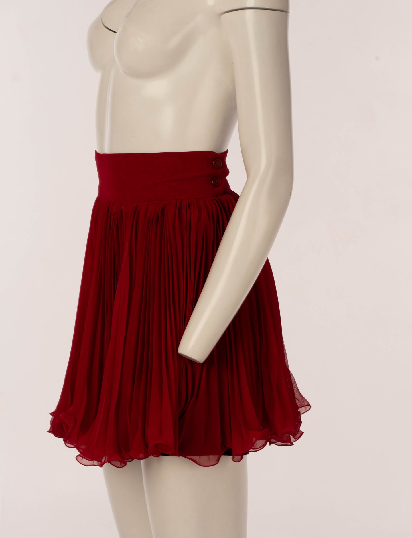 Dolce & Gabbana S/S 1992 Red Pleated Skirt with Black Shorts