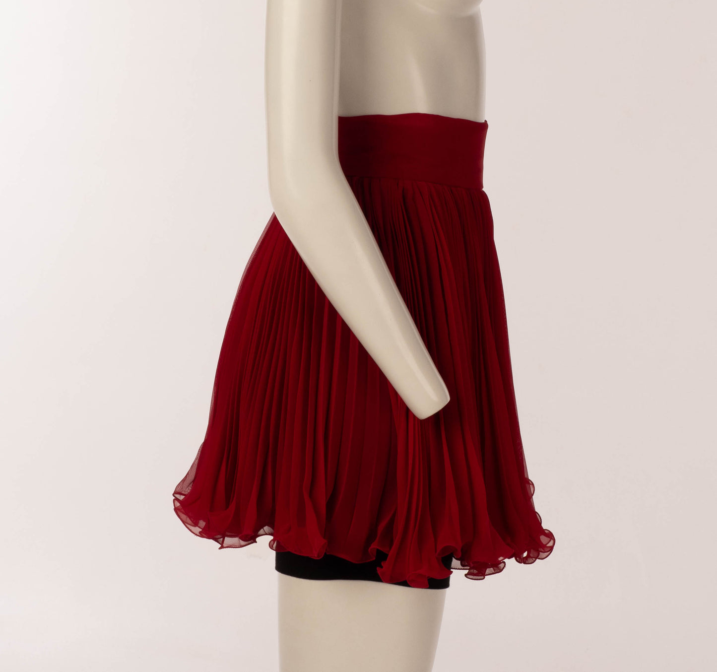 Dolce & Gabbana S/S 1992 Red Pleated Skirt with Black Shorts