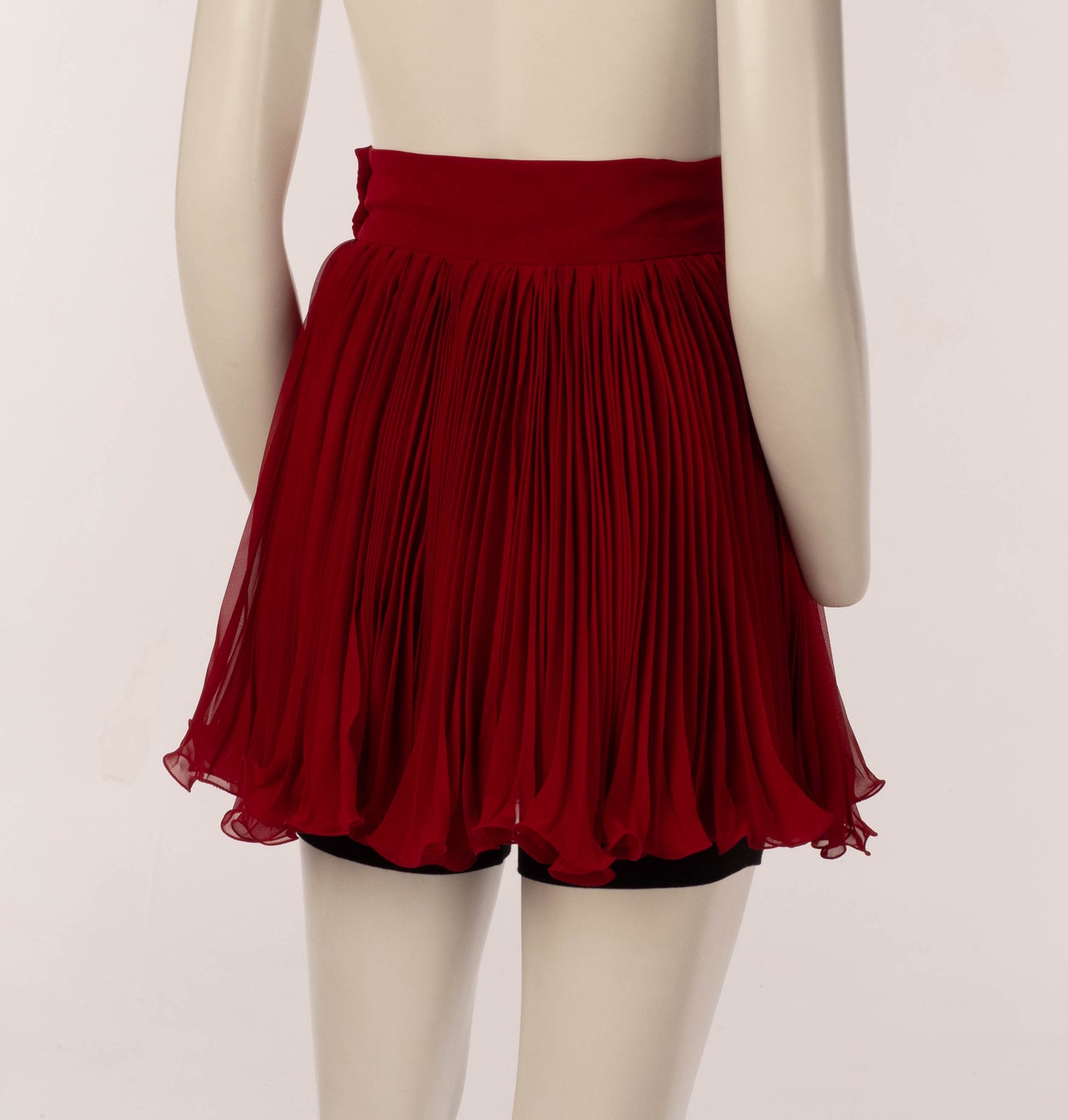 Dolce & Gabbana S/S 1992 Red Pleated Skirt with Black Shorts