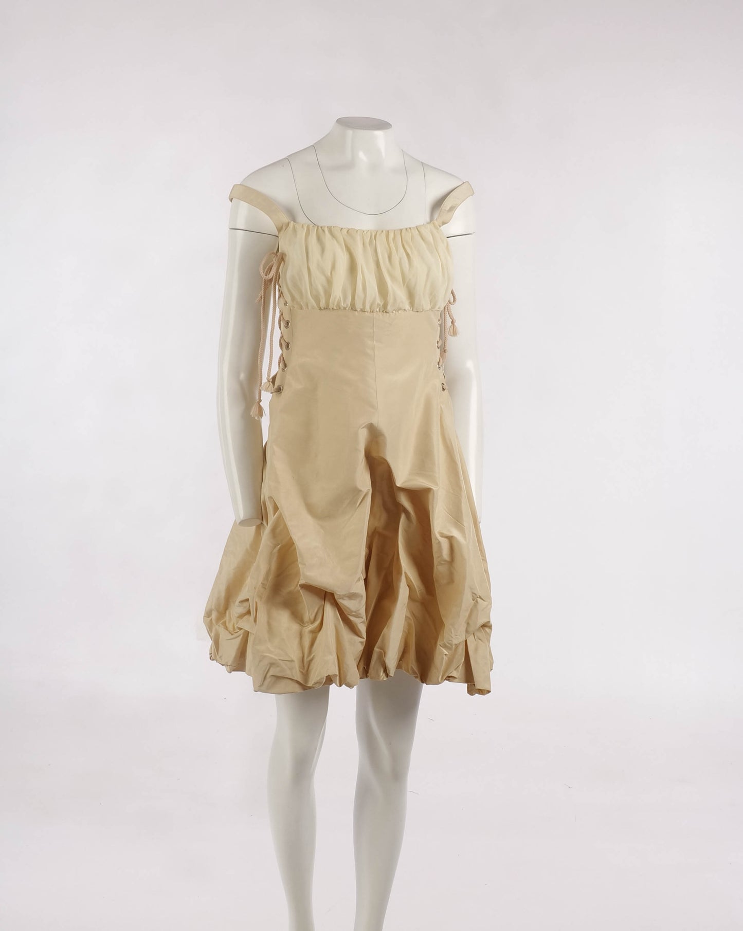 Lecoanet Hemant Ecru Silk Taffeta  Dress