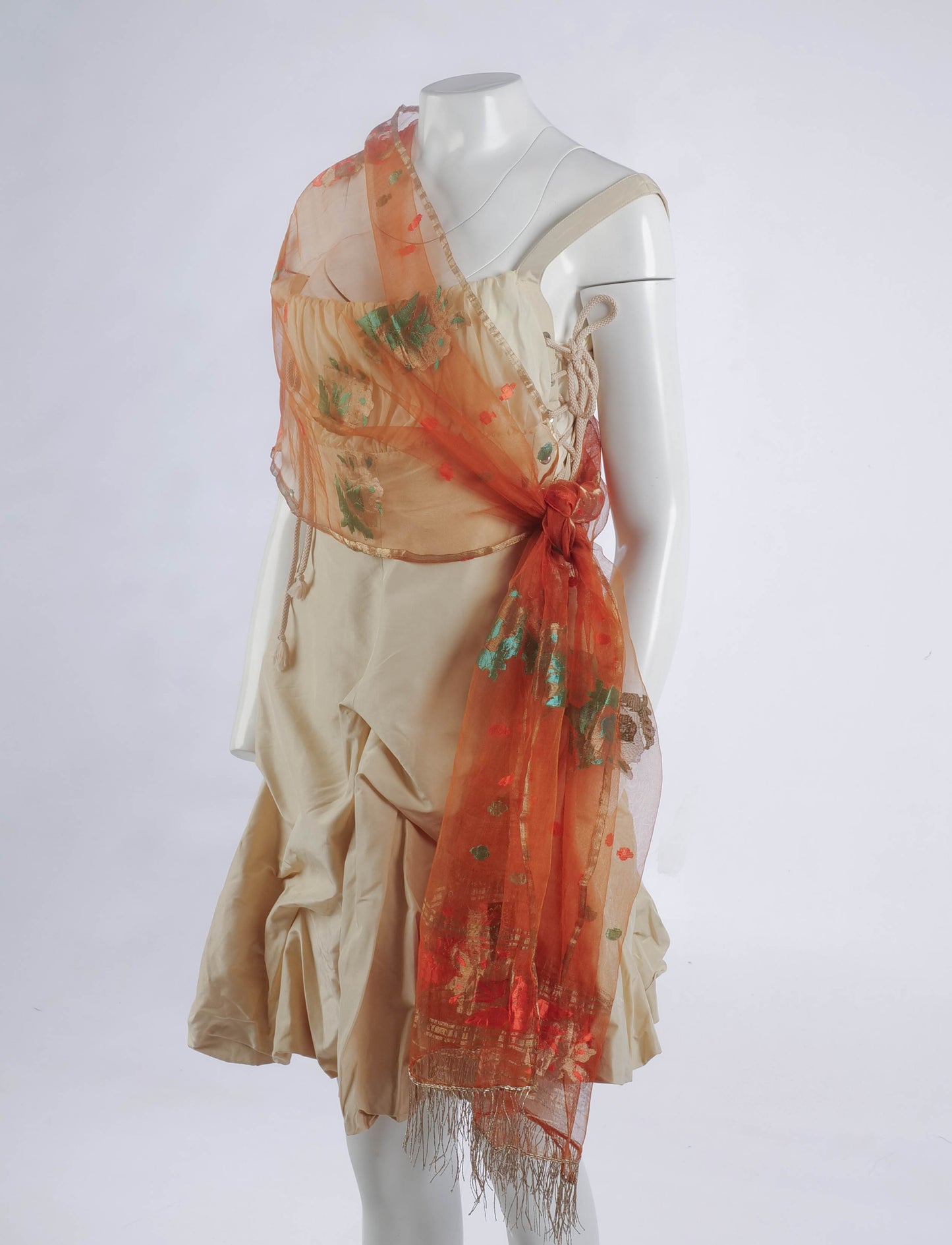 Callaghan Romeo Gigli Orange Voile and Gold thread Shawl