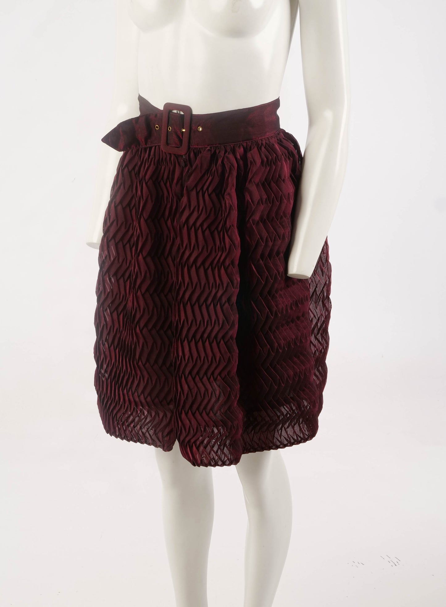 Koji Tatsuno A/W 1992 Iridescent Origami Pleated Skirt