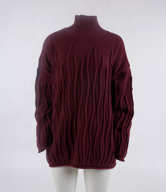 Romeo Gigli - G Gigli Dark Red Knit with 3D detail