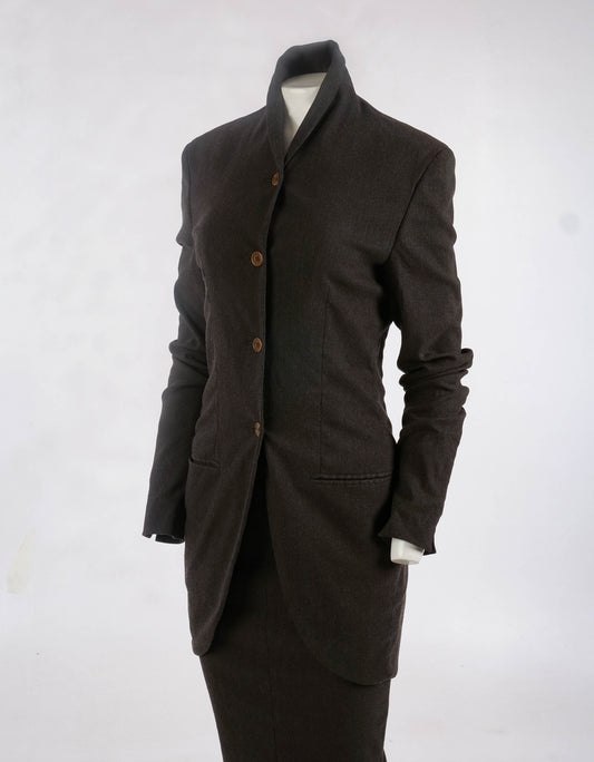 Romeo Gigli A/W 1987 Dark Grey Wool Skirt Suit