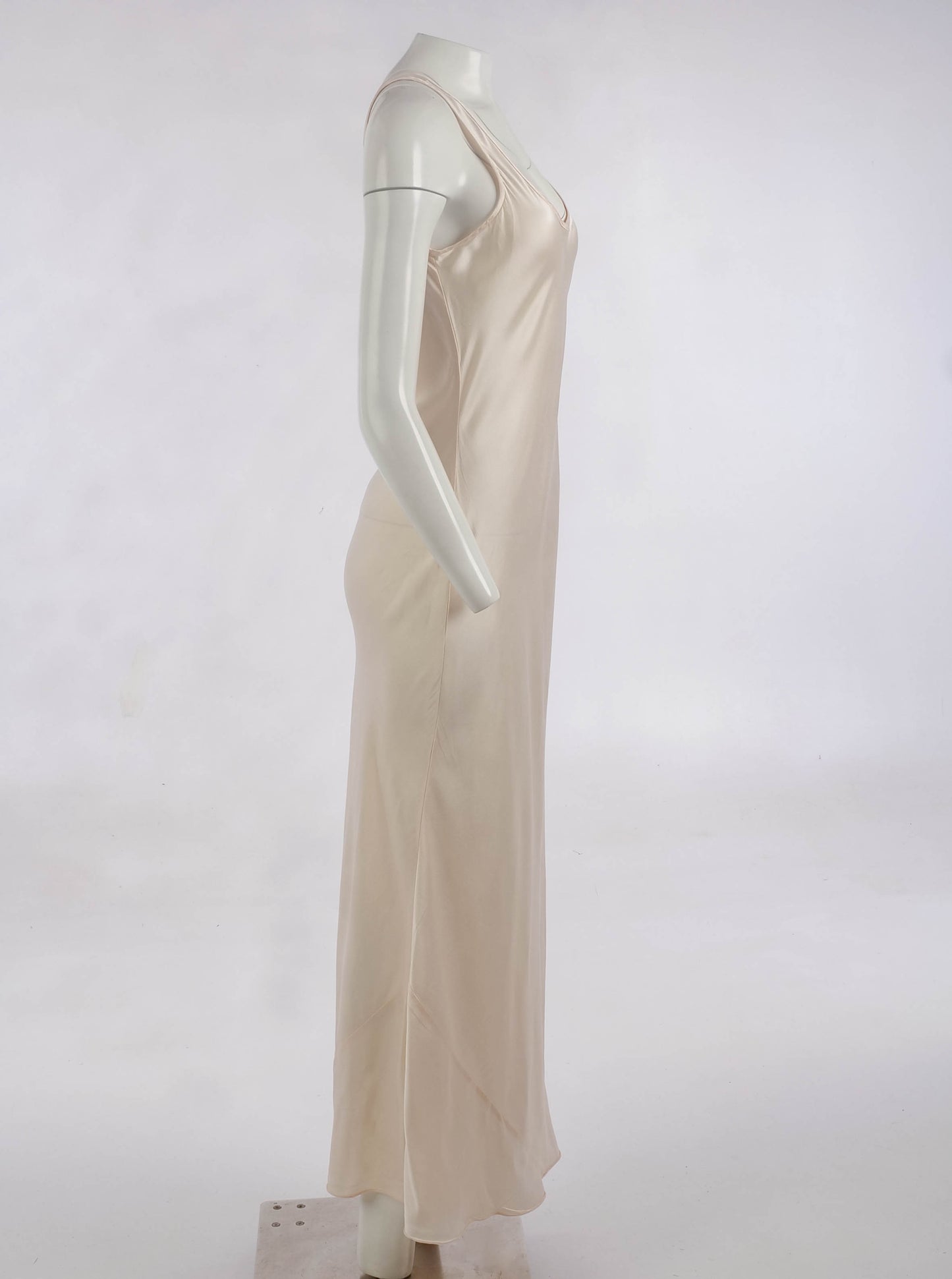 English Eccentrics Pale Blush Silk Charmeuse Slip Dress