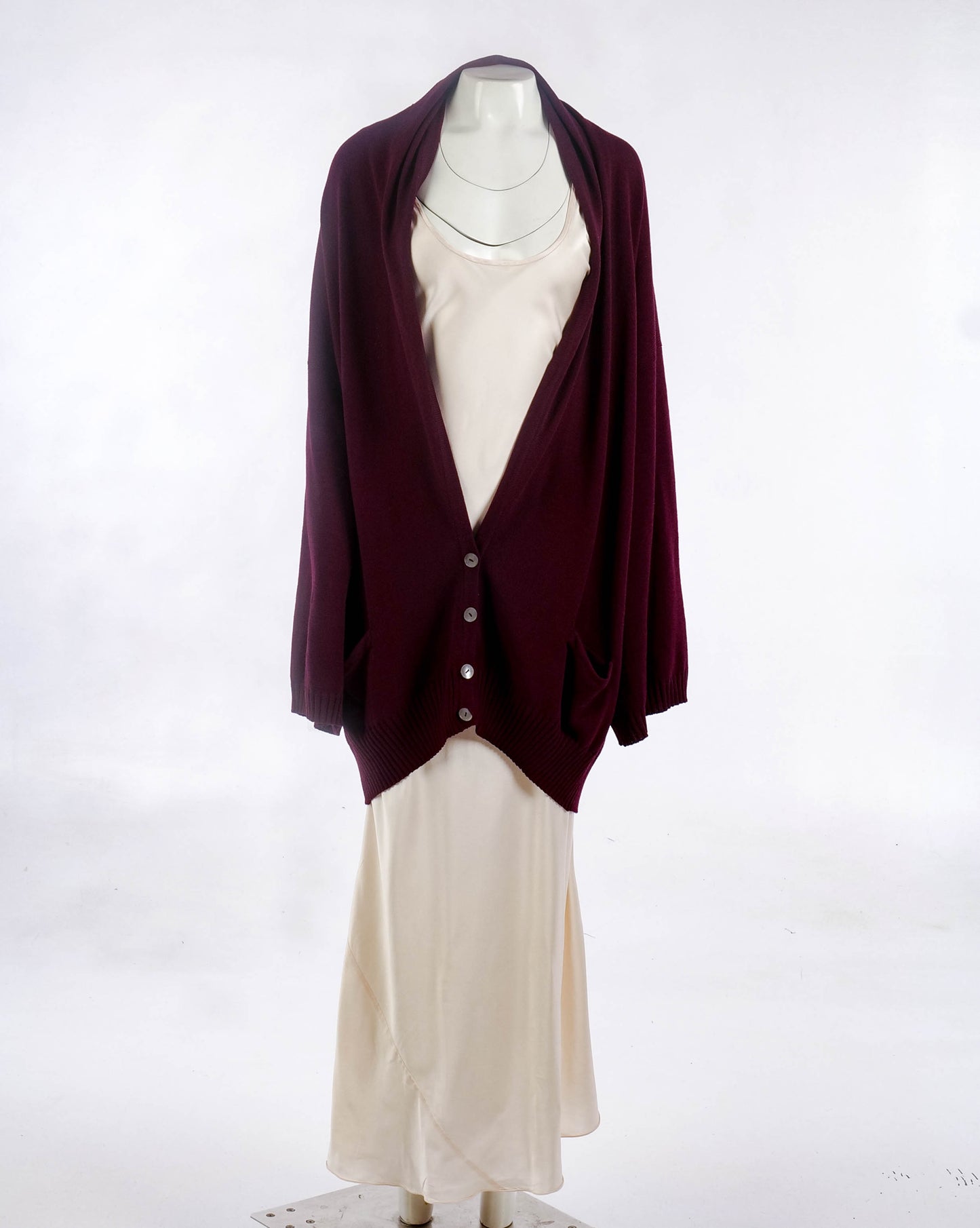 Romeo Gigli A/W 1988 Dark Red Oversize Cardigan