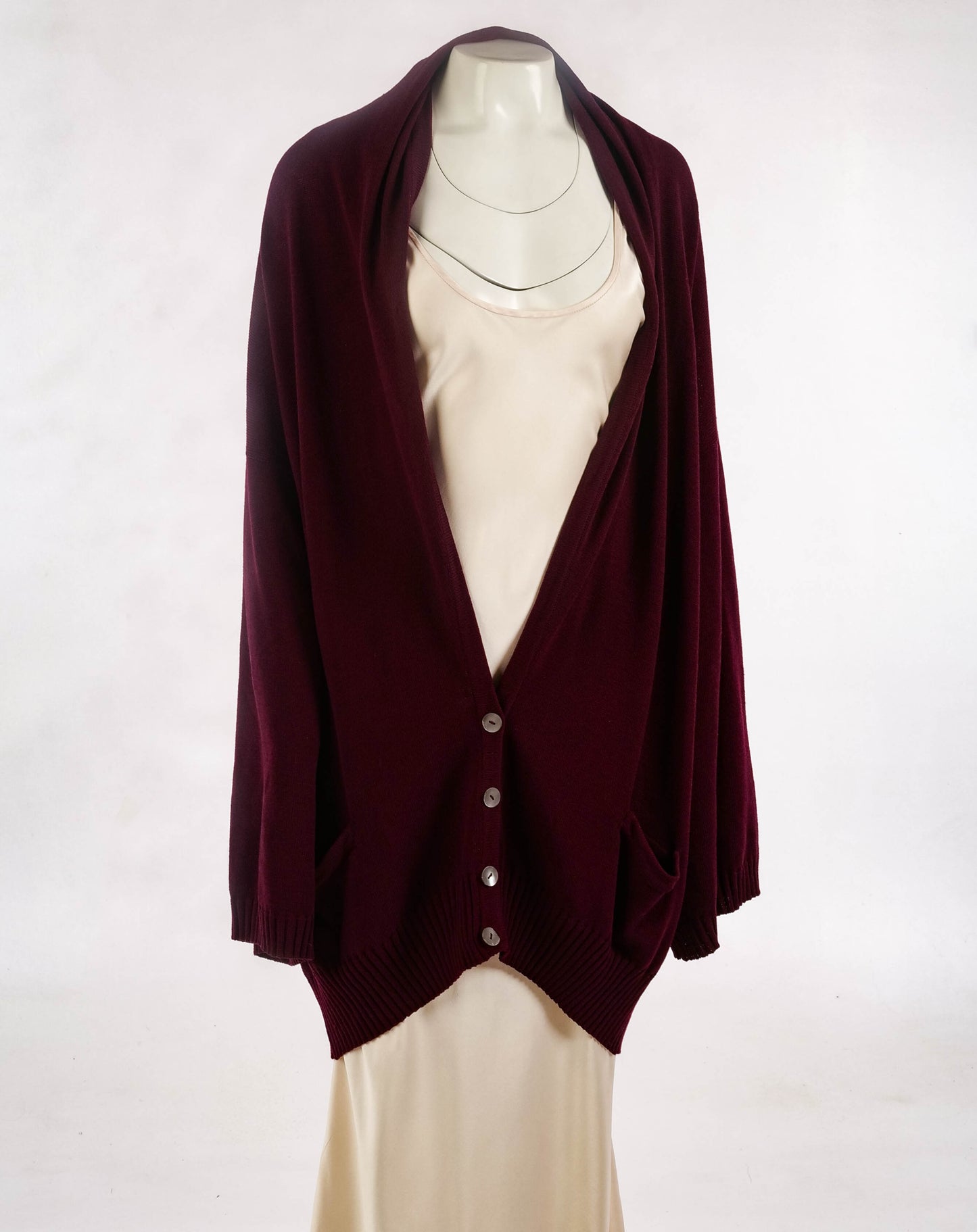 Romeo Gigli A/W 1988 Dark Red Oversize Cardigan