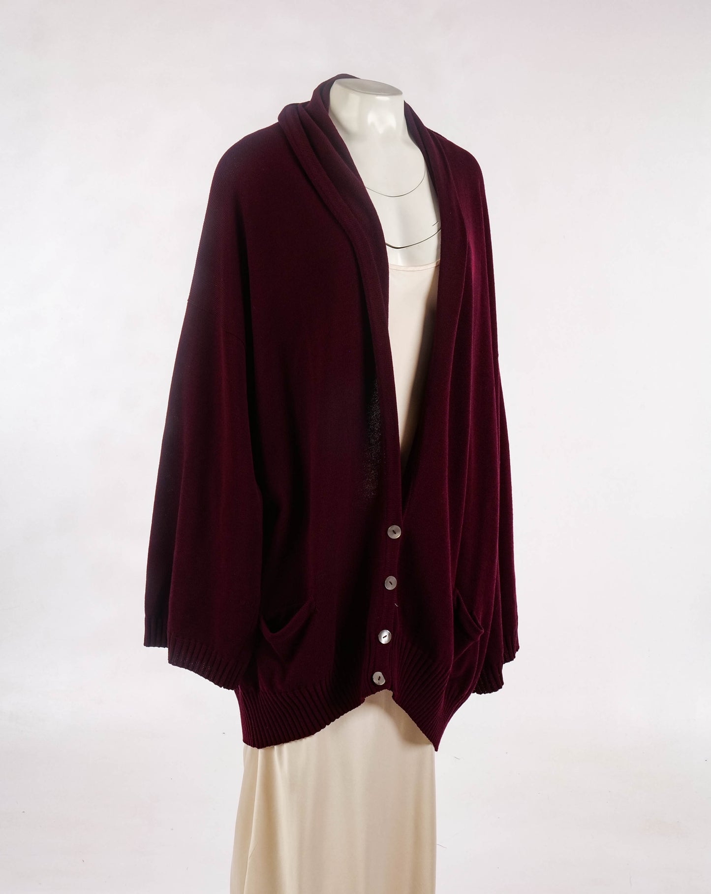 Romeo Gigli A/W 1988 Dark Red Oversize Cardigan