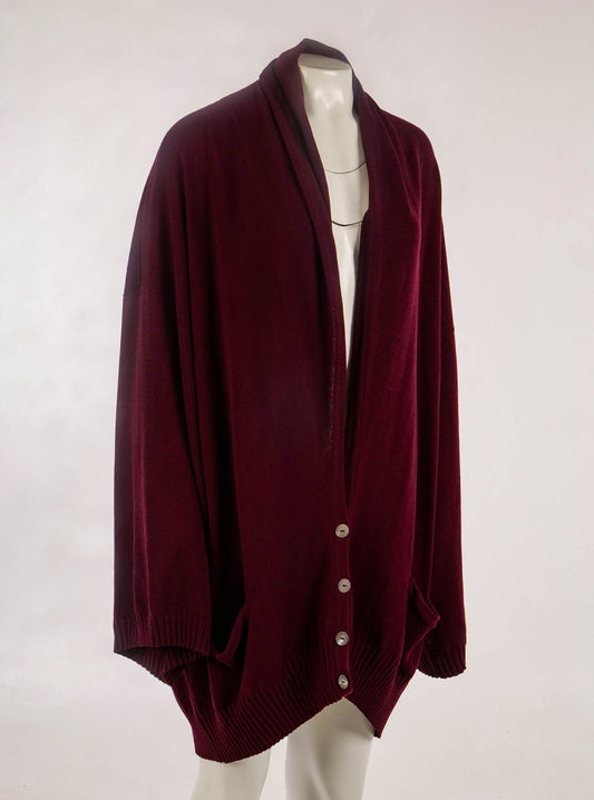 Romeo Gigli A/W 1988 Dark Red Oversize Cardigan