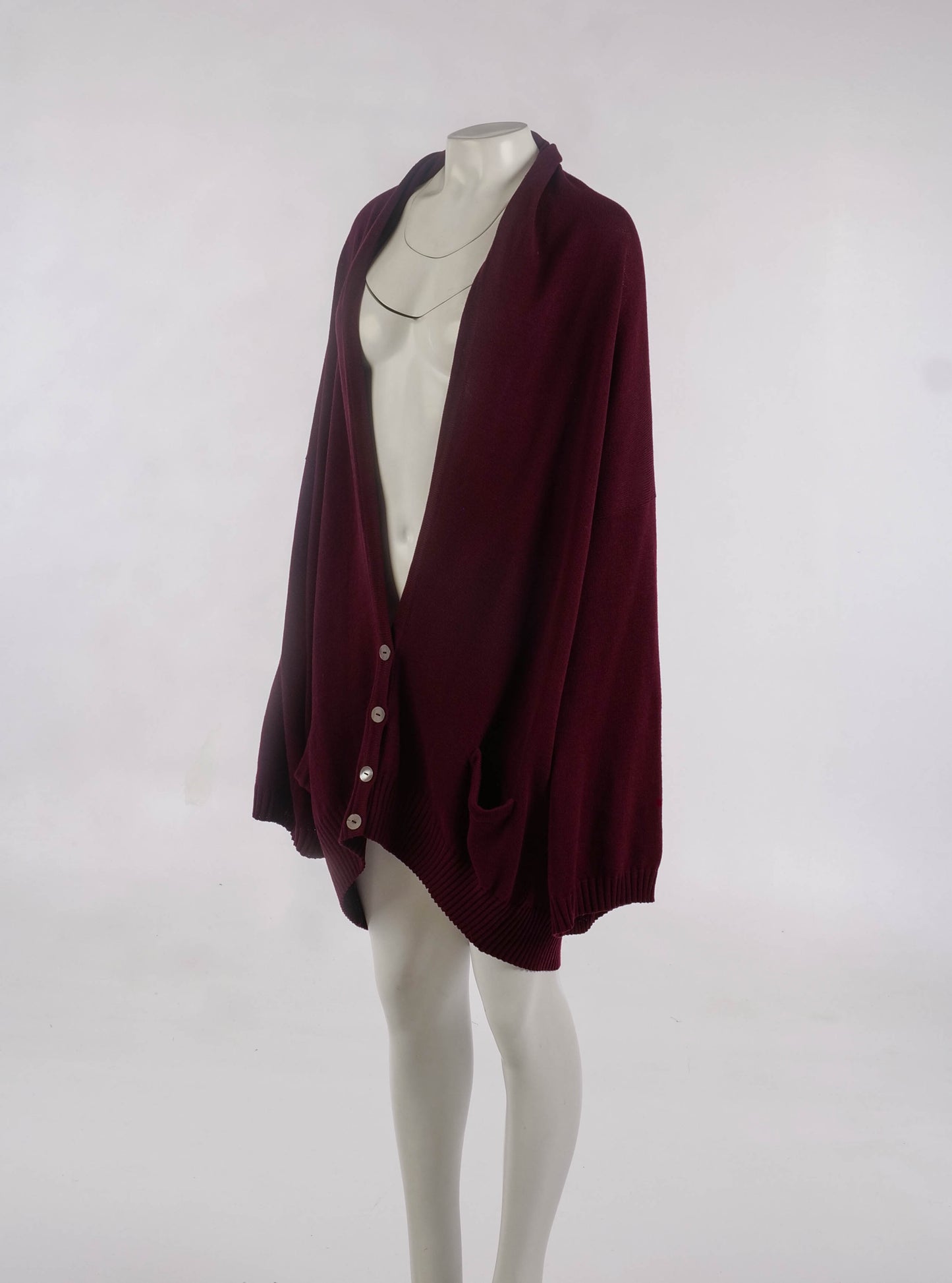 Romeo Gigli A/W 1988 Dark Red Oversize Cardigan