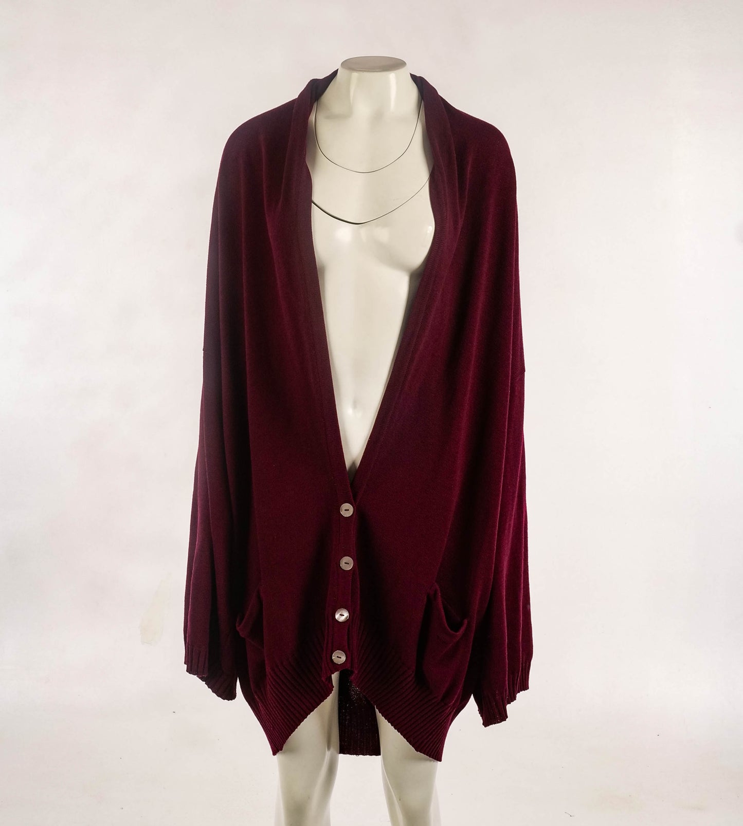 Romeo Gigli A/W 1988 Dark Red Oversize Cardigan