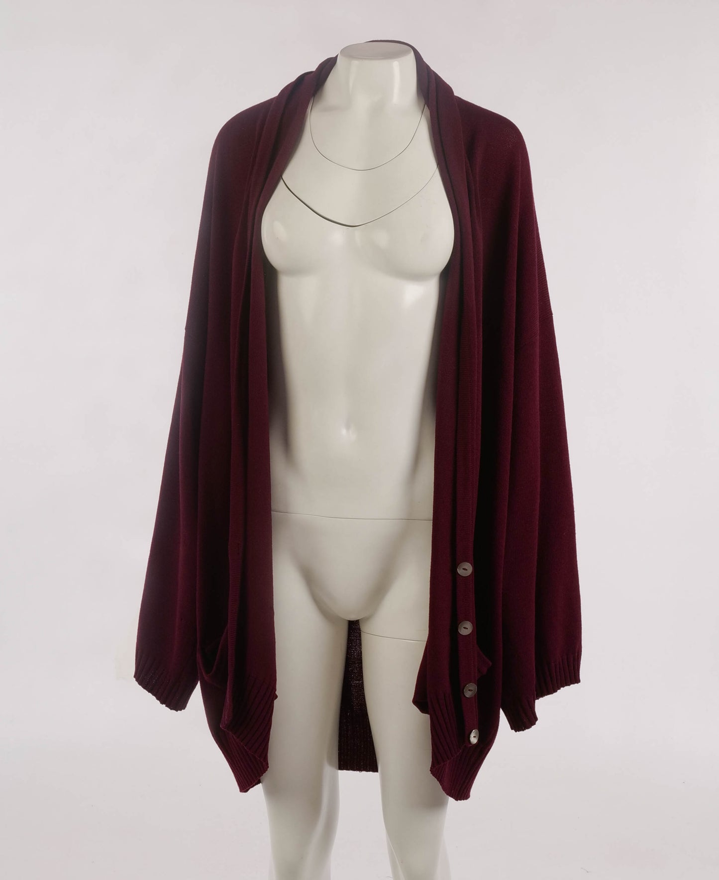 Romeo Gigli A/W 1988 Dark Red Oversize Cardigan