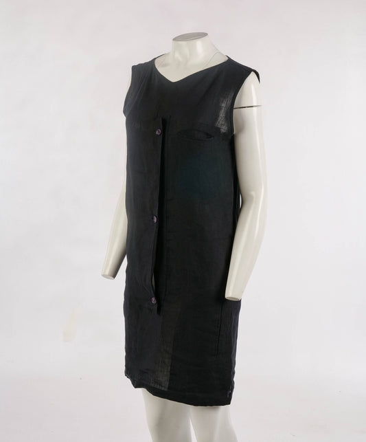 Costume National 90s Black Linen Dress