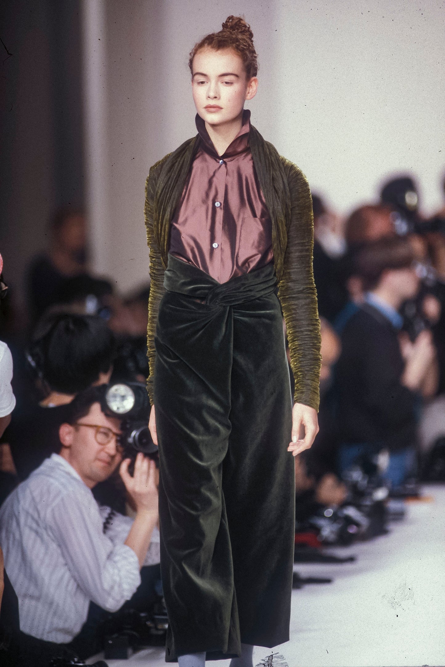 Romeo Gigli 1989 Velvet knotted Waist Trouser