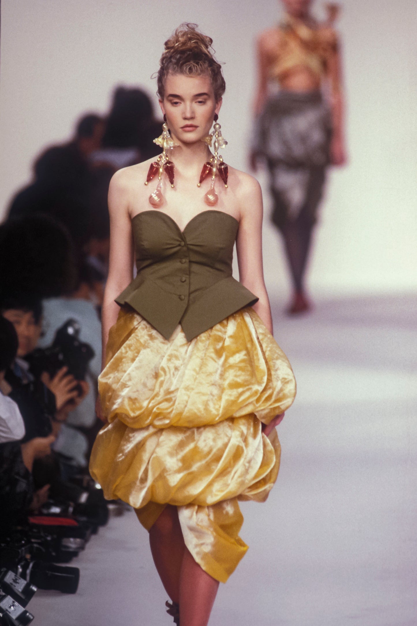 Romeo Gigli S/S 1990 Green Bustier Top