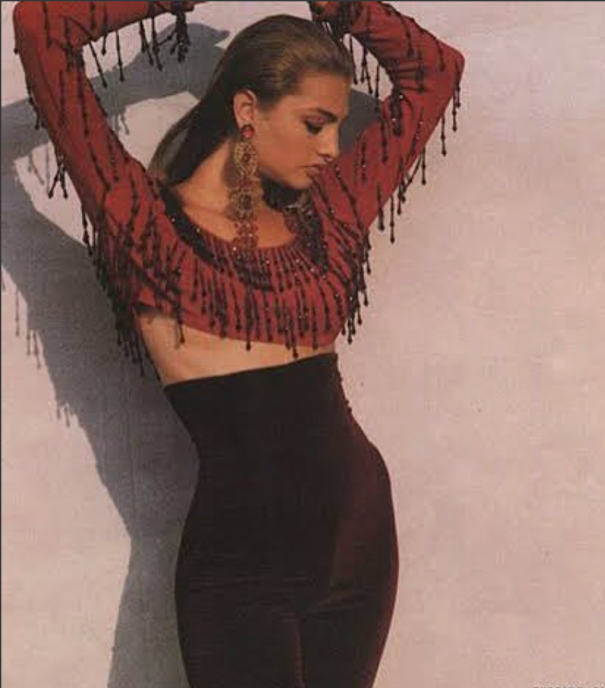 Blumarine Anna Molinari 1990 Red Beaded Knit Jumper