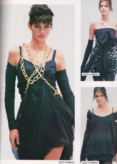 Dolce & Gabbana S/S 1991 Black Dress with Long Scarves