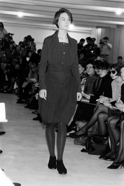 Romeo Gigli 1987 Dark Grey Plissé Cocoon Skirt