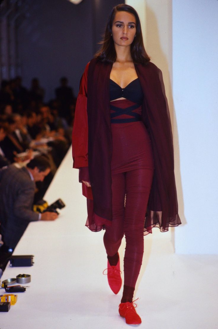 Dolce & Gabbana 1990 Silk Layered Purple and Red Blouse