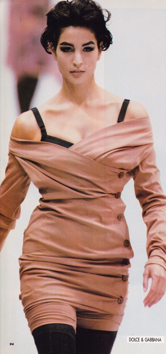 Dolce & Gabbana S/S 1991 Terracotta Button Up Dress