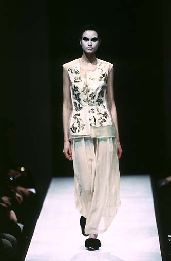 Comme des Garçons A/W 1997 Cream Silk and Cotton Voile Dress