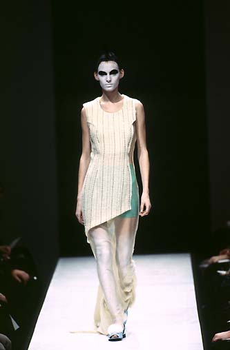 Comme des Garçons A/W 1997 Cream Silk and Cotton Voile Dress
